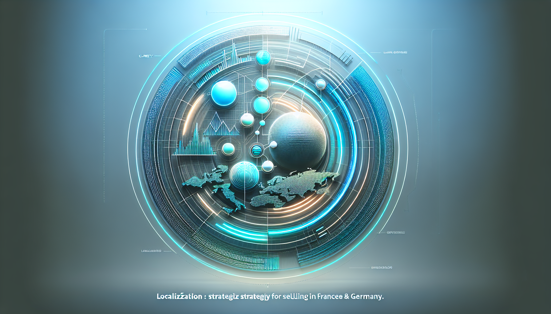 Illustration of localization tactics used in ecommerce for France and Germany, showing cultural and digital interface elements.