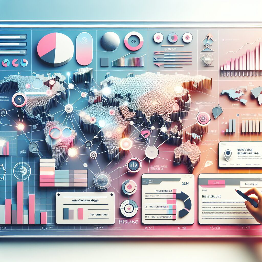 Interactive dashboard showing hreflang tags and SEO metrics for global website localisation and international visibility.