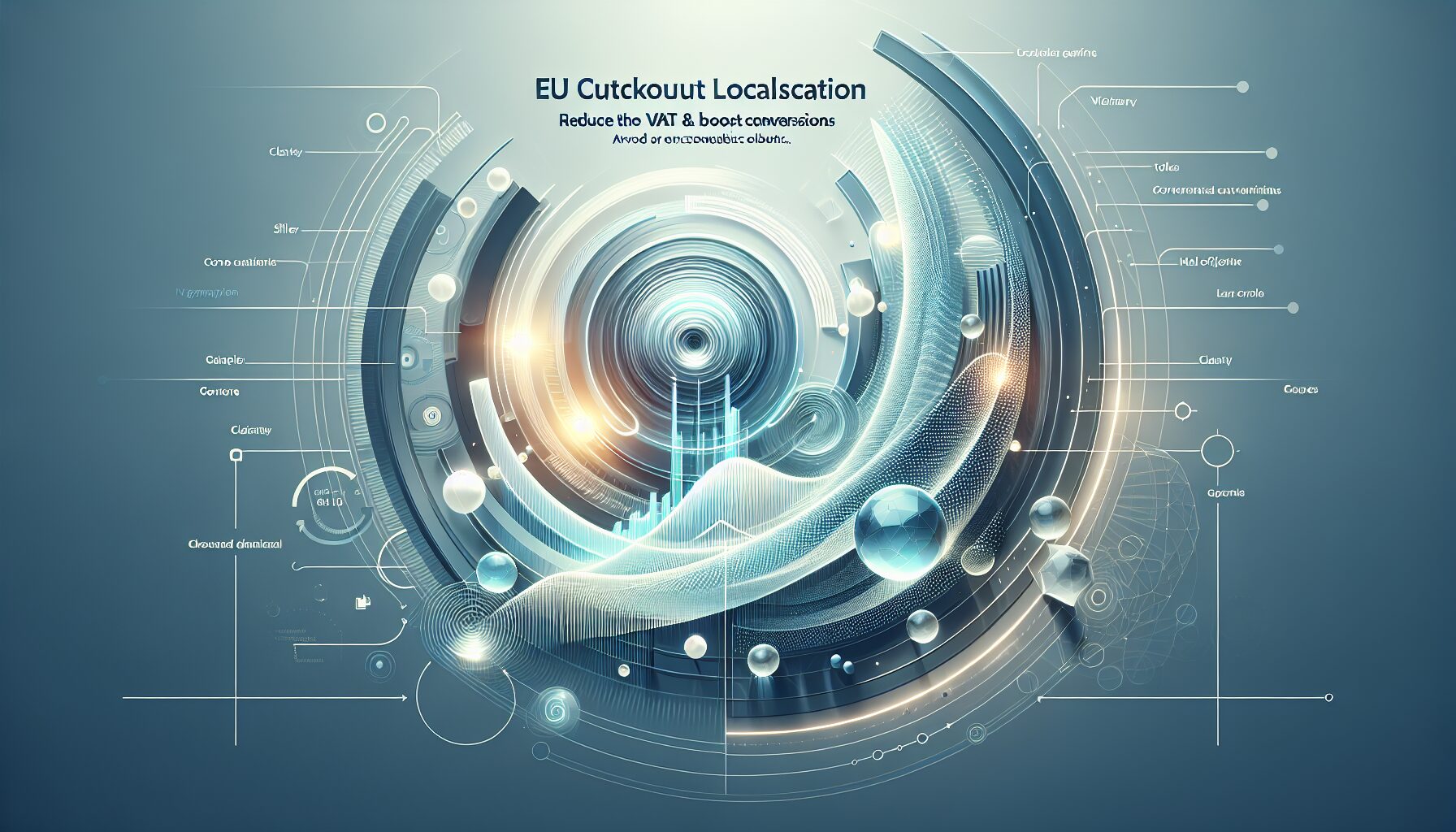 Visual representation of a localised EU checkout experience with multilingual input fields and integrated VAT compliance.