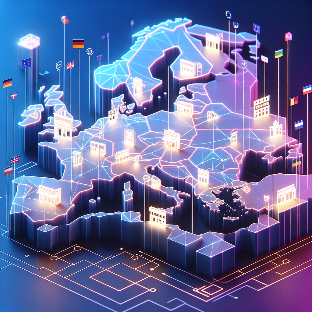 Illustration showing Shopify Store Cloning powering localized, multilingual ecommerce expansion across EU countries.
