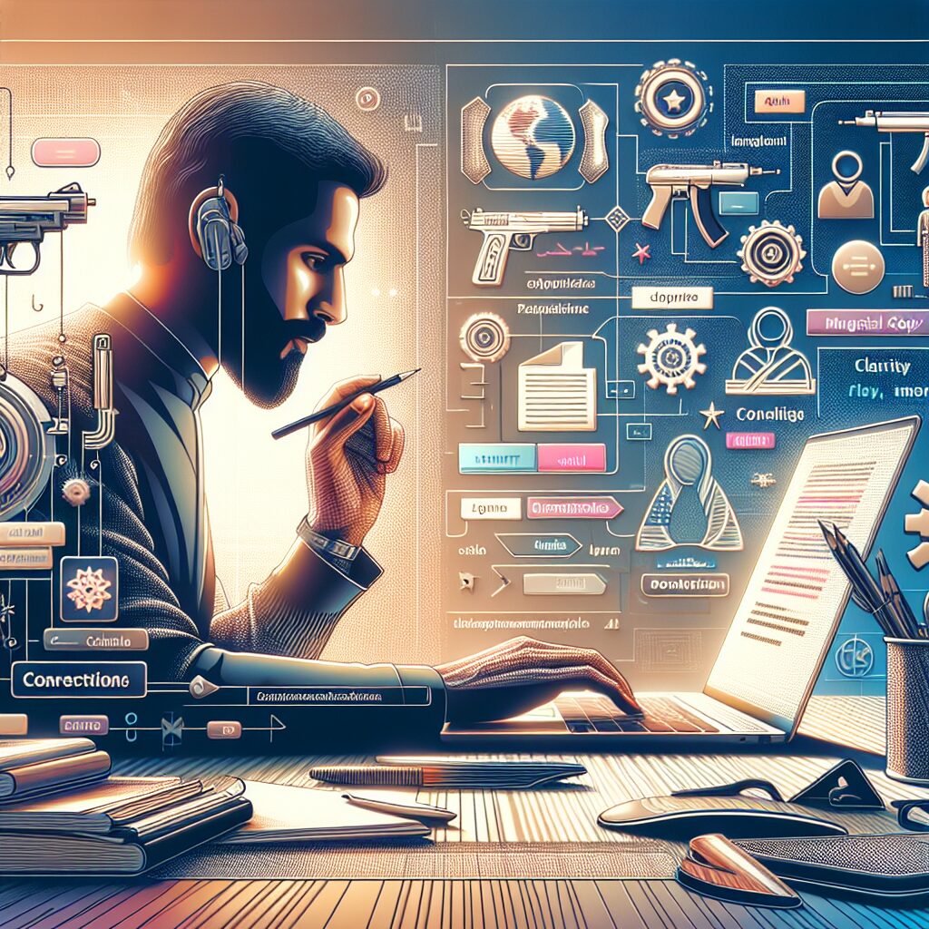 A professional reviewing translated website content, visually representing human revision and post-launch editing enhancements.