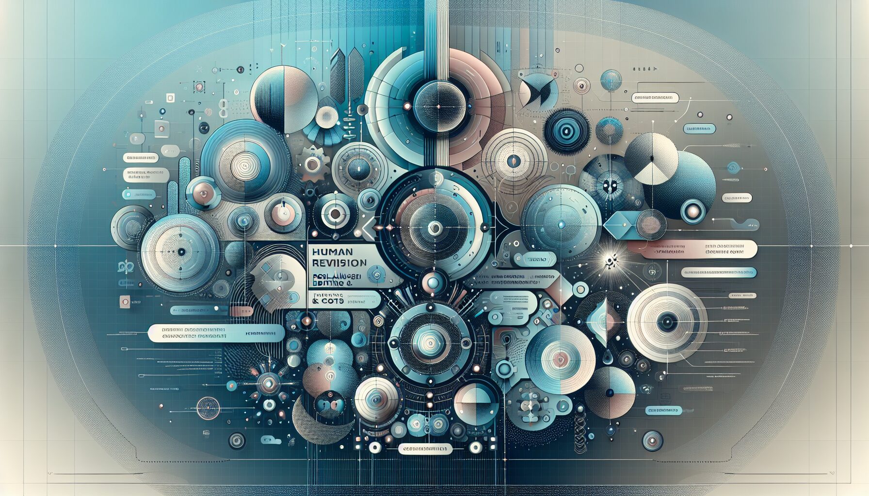 Illustration representing human revision of website translations post-launch, highlighting content improvements and editing tiers.