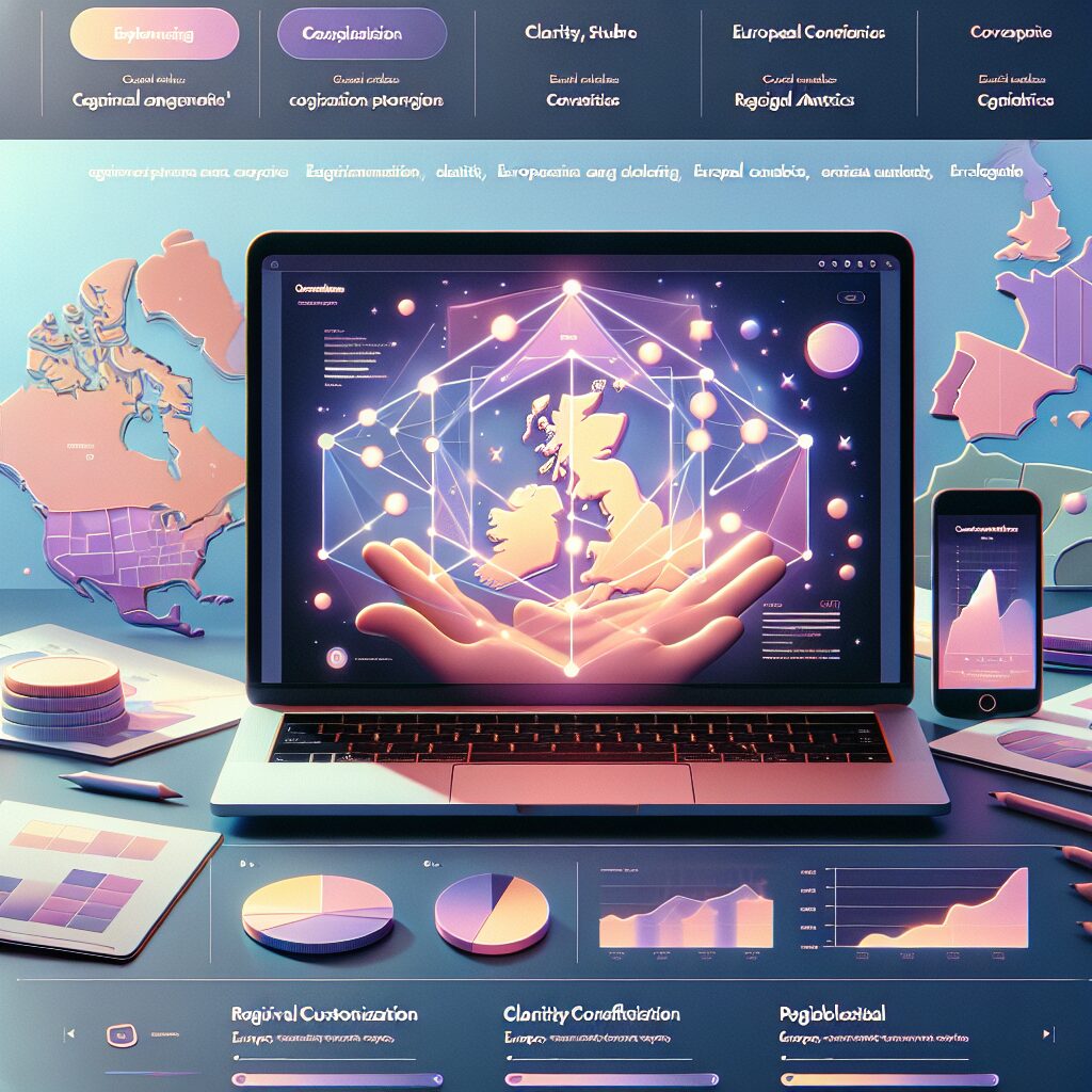 E-commerce layout showing localise product pages with European language options, geographic context, and high-conversion elements.