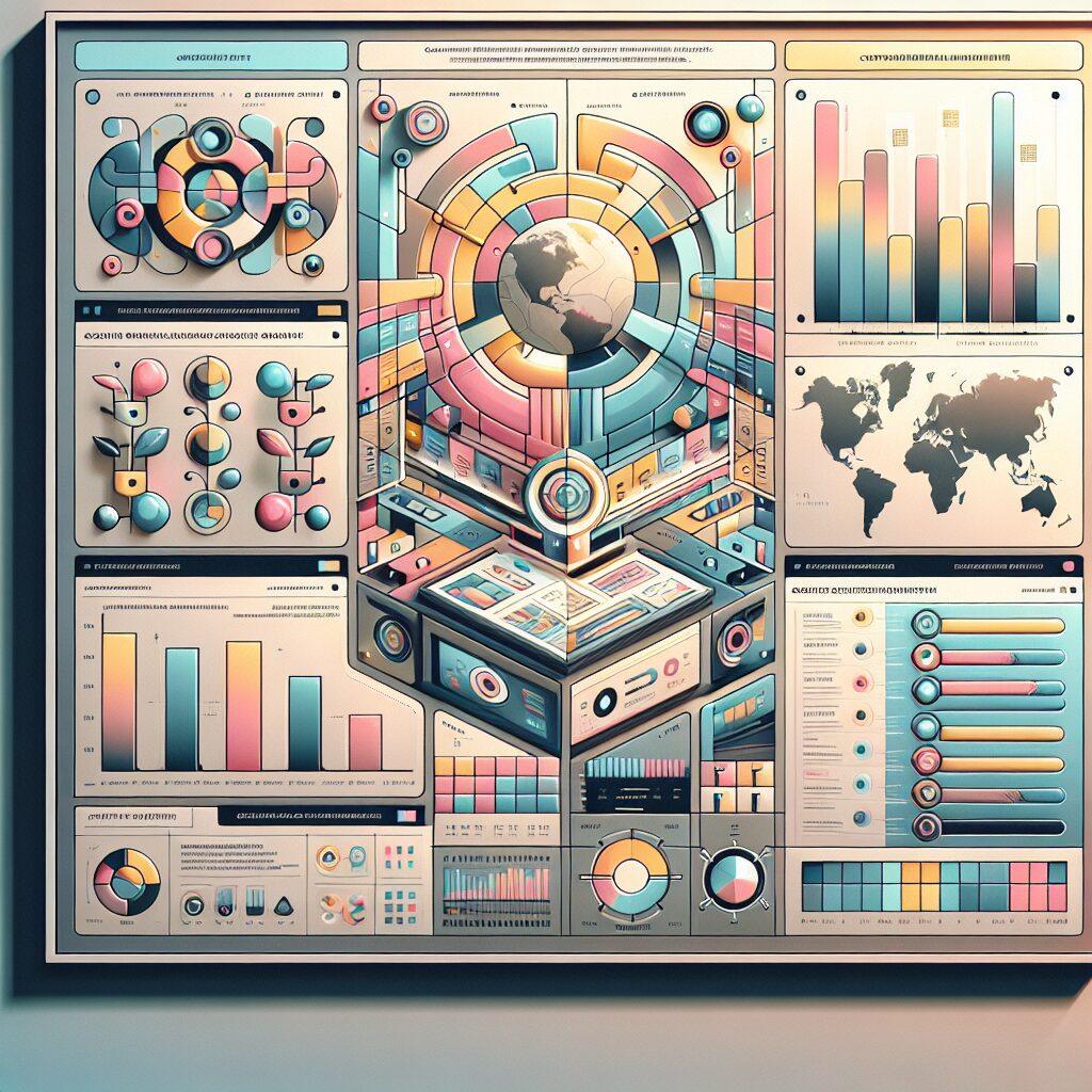 Dashboard interface showing website cloning progress with translation tools, pricing graphs, and multilingual flag indicators.