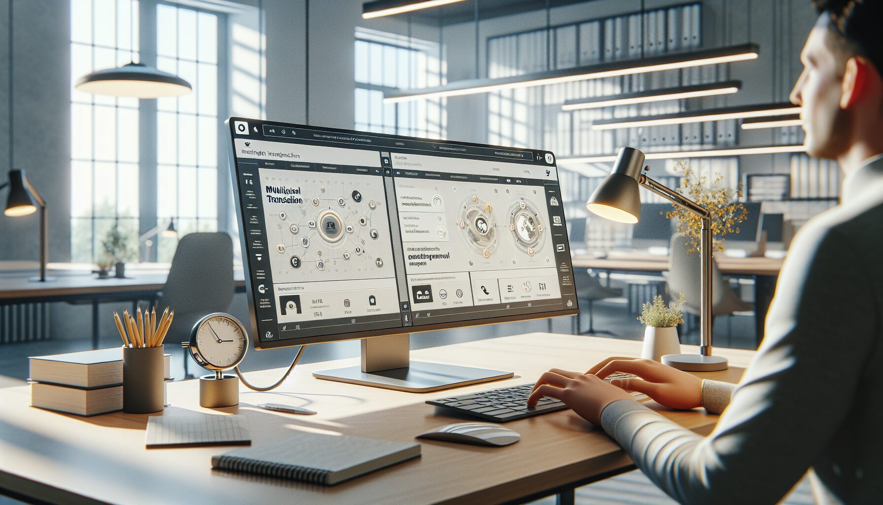 Comparing machine translated and human-localised versions of a business website targeting European audiences.